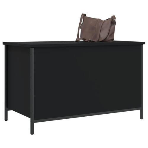 Opbevaringsbænk 80x42,5x50 cm konstrueret træ sort