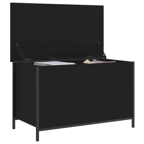 Opbevaringsbænk 80x42,5x50 cm konstrueret træ sort