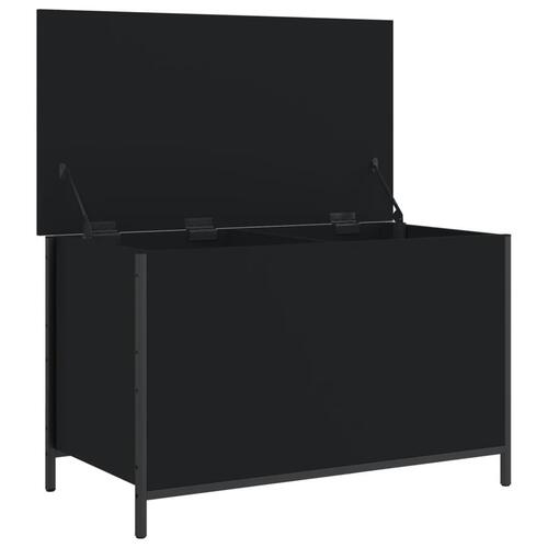 Opbevaringsbænk 80x42,5x50 cm konstrueret træ sort