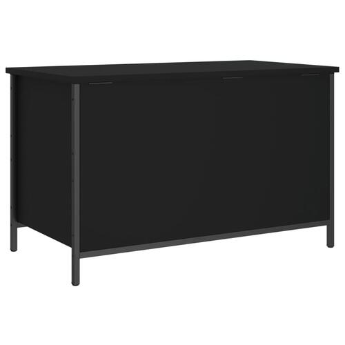 Opbevaringsbænk 80x42,5x50 cm konstrueret træ sort