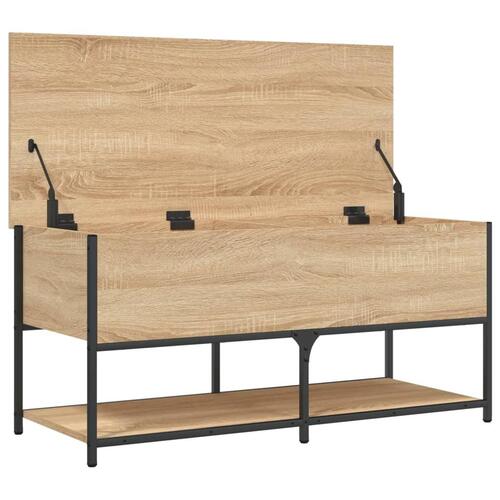 Opbevaringsbænk 100x42,5x47 cm konstrueret træ sonoma-eg
