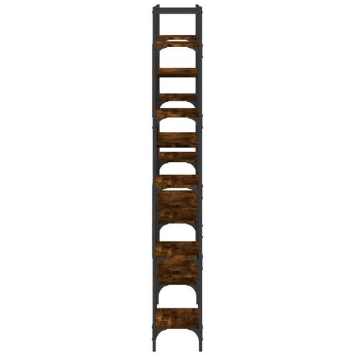 Bogreol 155,5x24x166,5 cm konstrueret træ røget egetræsfarve