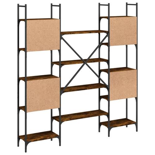 Bogreol 155,5x24x166,5 cm konstrueret træ røget egetræsfarve
