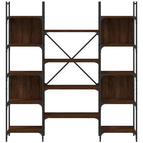 Bogreol 155,5x24x166,5 cm konstrueret træ brun egetræsfarve