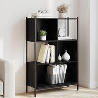 Bogreol 72x28x109 cm konstrueret træ sort