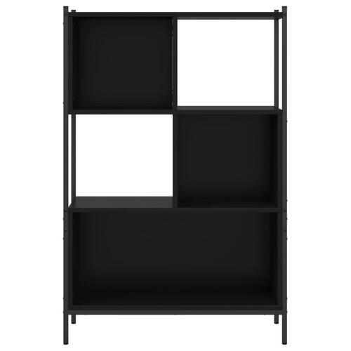 Bogreol 72x28x109 cm konstrueret træ sort
