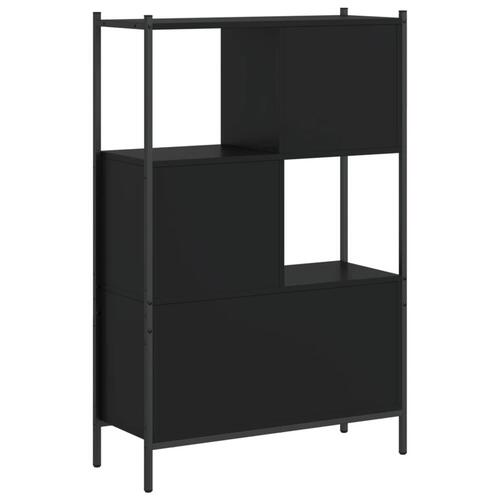 Bogreol 72x28x109 cm konstrueret træ sort