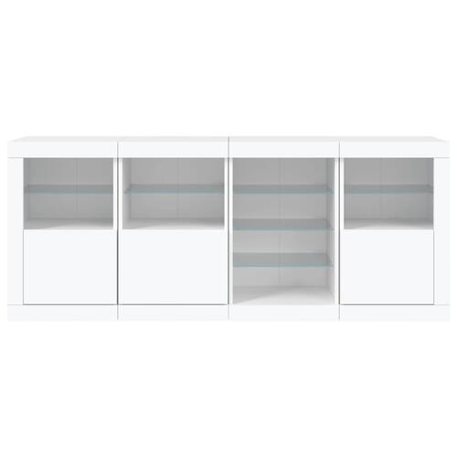 Skænk med LED-lys 164x37x67 cm hvid