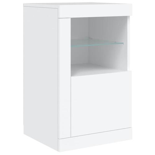 Skænk med LED-lys 164x37x67 cm hvid