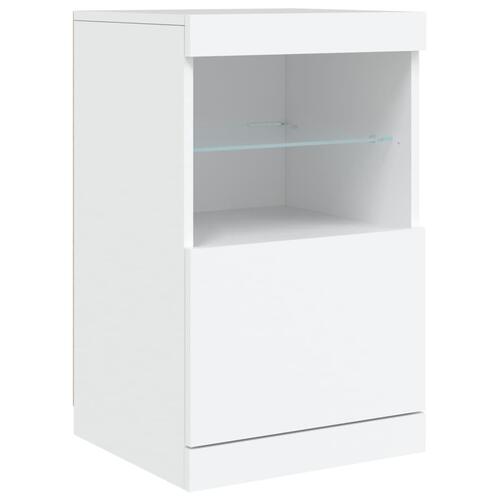 Skænk med LED-lys 164x37x67 cm hvid