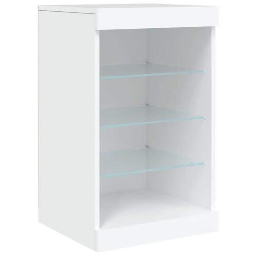 Skænk med LED-lys 164x37x67 cm hvid