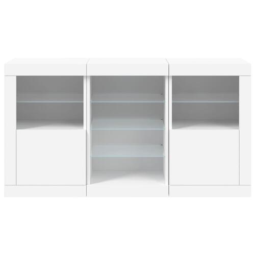Skænk med LED-lys 123x37x67 cm hvid