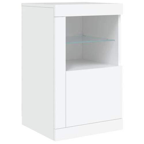 Skænk med LED-lys 123x37x67 cm hvid