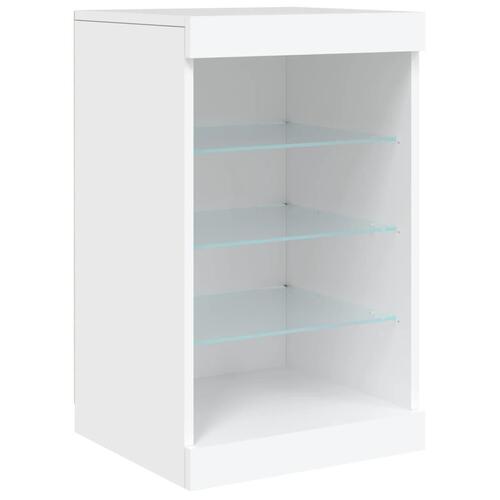 Skænk med LED-lys 123x37x67 cm hvid