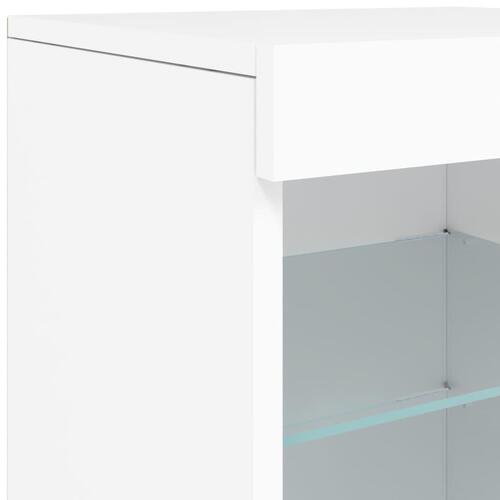 Skænk med LED-lys 123x37x67 cm hvid