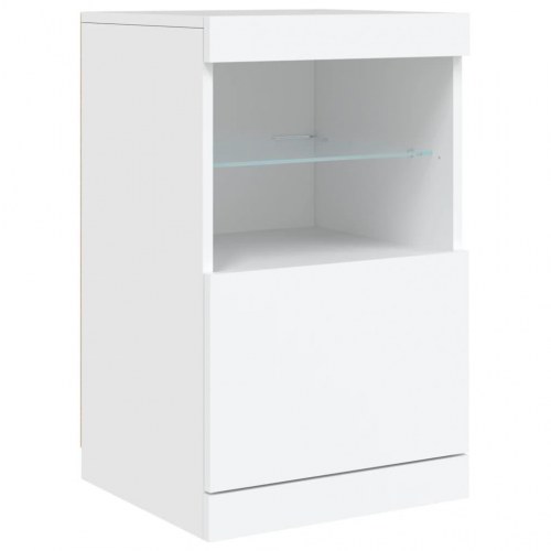 Skænk med LED-lys 123×37×67 cm - hvid
