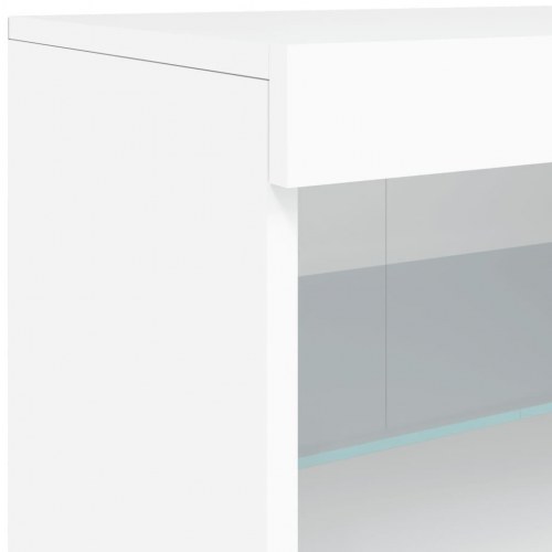 Skænk med LED-lys 123×37×67 cm - hvid