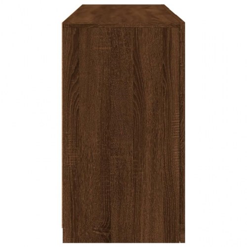 Skænk med LED-lys 123x37x67 cm brun egetræsfarve