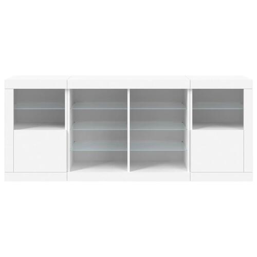 Skænk med LED-lys 163x37x67 cm hvid