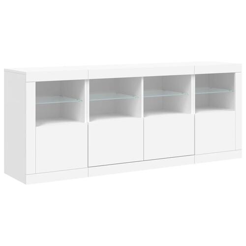 Skænk med LED-lys 163x37x67 cm hvid