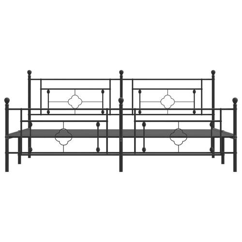 Sengeramme med sengegavl og fodgærde 193x203 cm metal sort