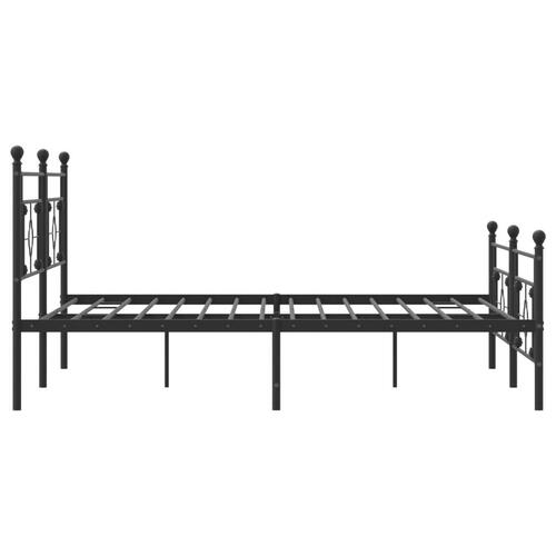 Sengeramme med sengegavl og fodgærde 193x203 cm metal sort
