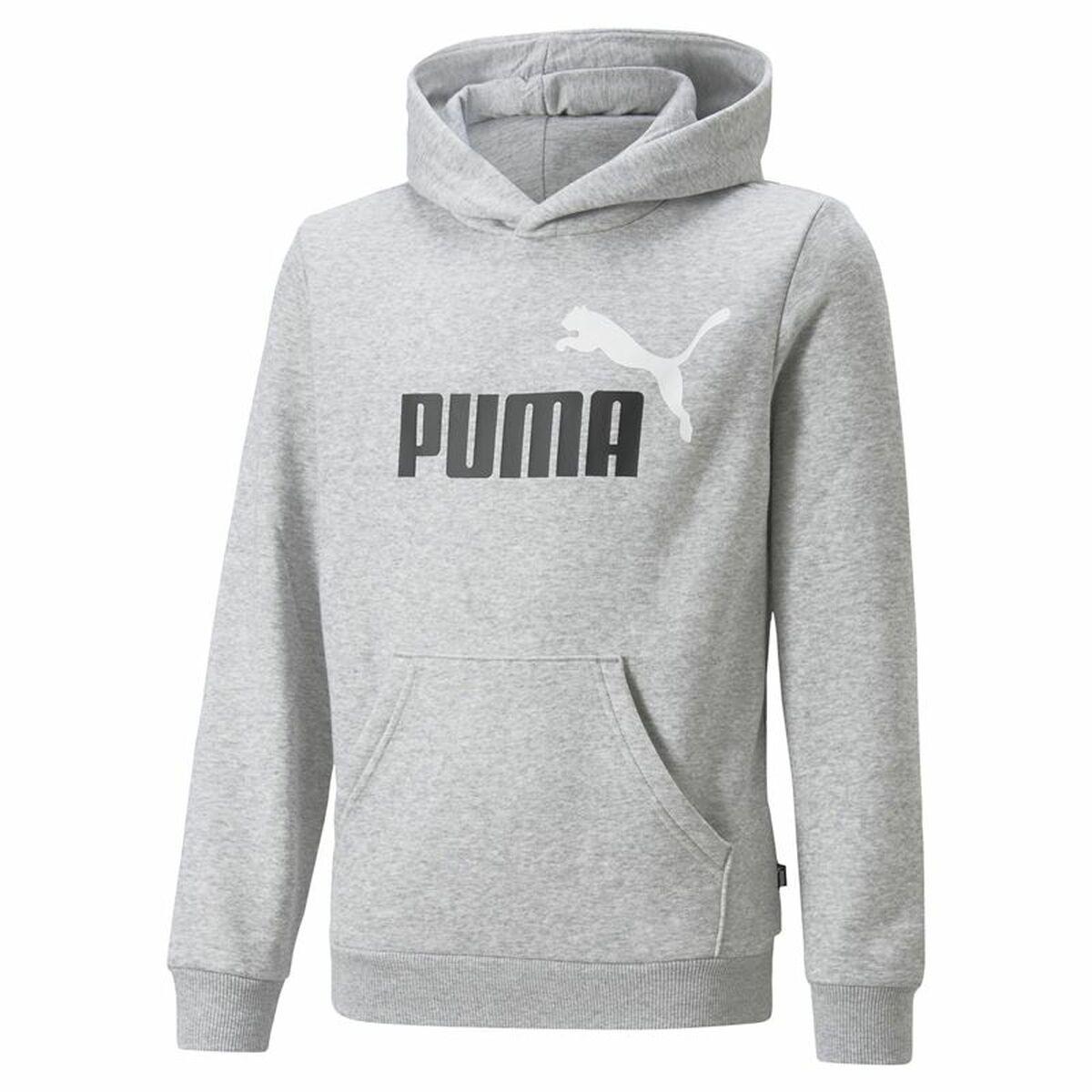Sweatshirt til Børn Puma Ess+ 2 Col Big Logo Lysegrå 11-12 år