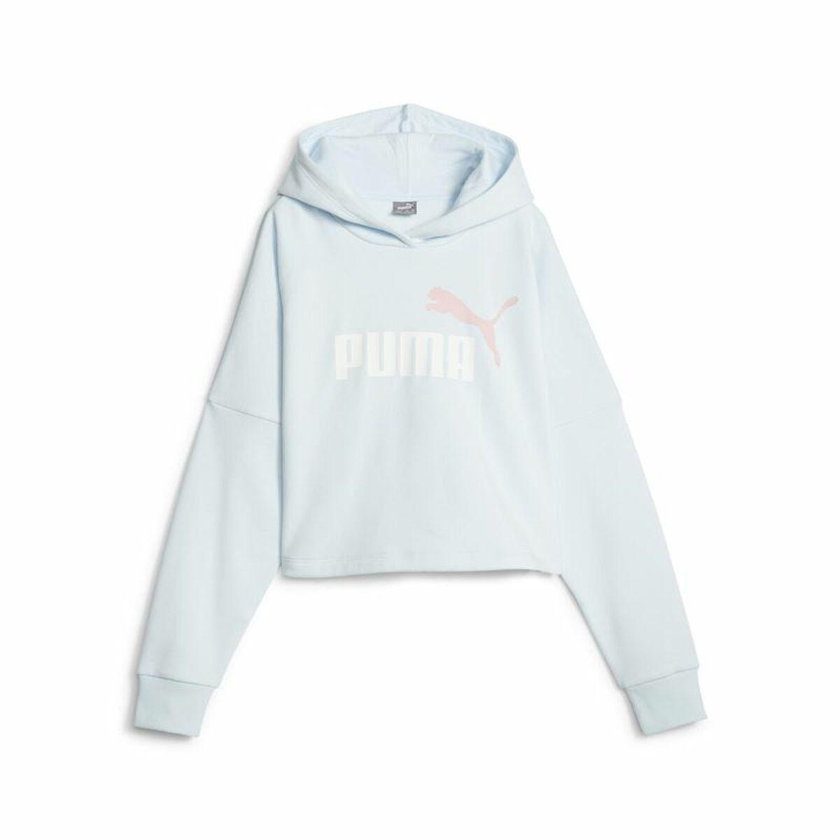 Sweatshirt til Børn Puma Ess Logo Croppedo Hvid 11-12 år