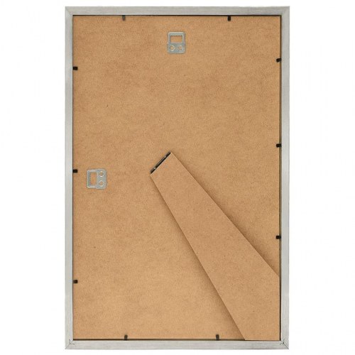Billedrammer 3 stk. til væg eller bord 42x59,4 cm sølvfarvet