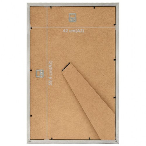 Billedrammer 3 stk. til væg eller bord 42x59,4 cm sølvfarvet