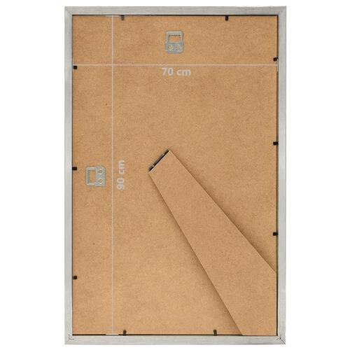 Billedrammer 3 stk. til væg eller bord 70x90 cm MDF sølvfarvet