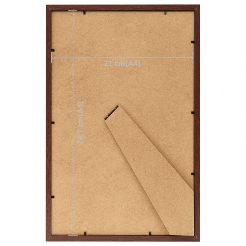 Billedrammer 3 stk. til væg eller bord 21x29,7 cm MDF brun