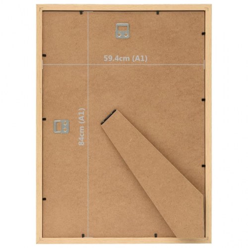 Billedrammer 3 stk. til væg eller bord 59,4x84 cm lys eg