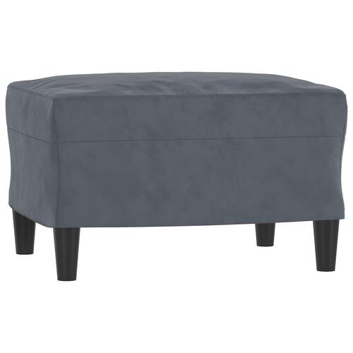 Sofastol med fodskammel 60 cm velour mørkegrå