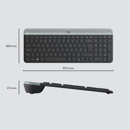 Tastatur og mus Logitech MK470 Grå Grafit Qwerty US