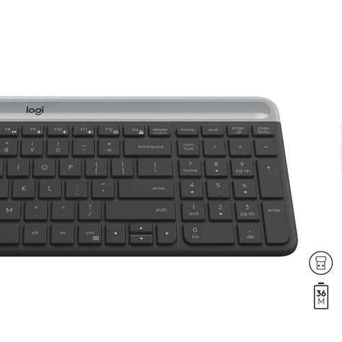 Tastatur og mus Logitech MK470 Grå Grafit Qwerty US