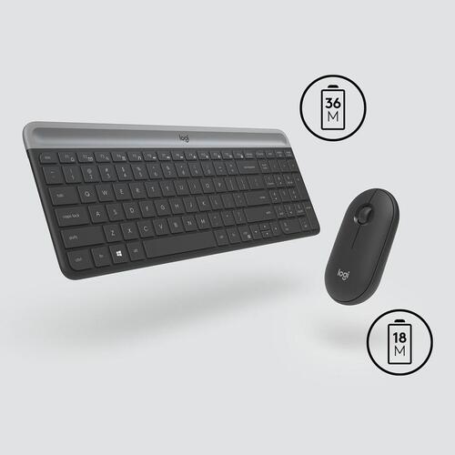 Tastatur og mus Logitech MK470 Grå Grafit Qwerty US