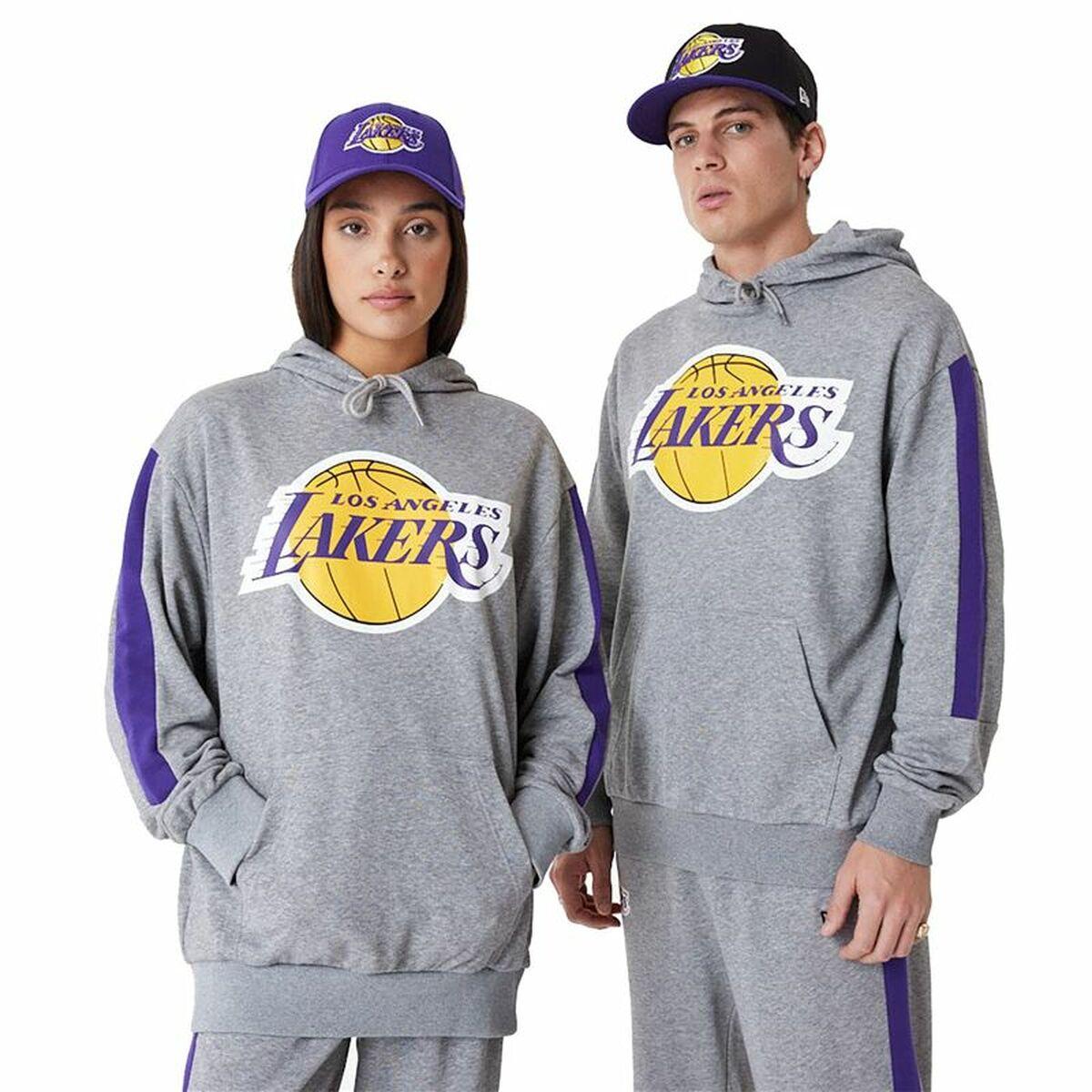 Unisex Hættetrøje New Era LA Lakers NBA Colour Block Grå M