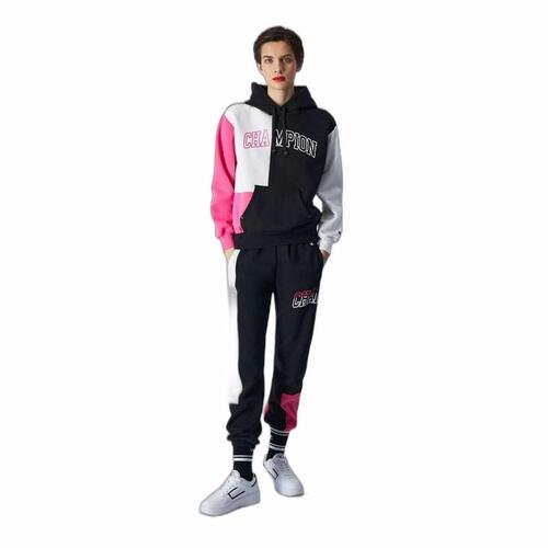 Hættetrøje til Kvinde Champion Legacy Hvid Pink Sort S