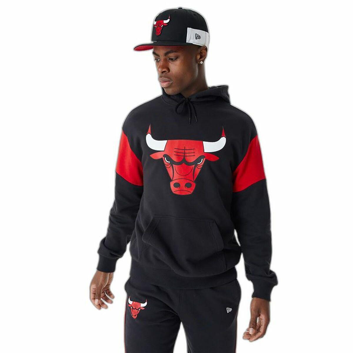 Unisex Hættetrøje New Era NBA Colour Insert Chicago Bulls Sort XL