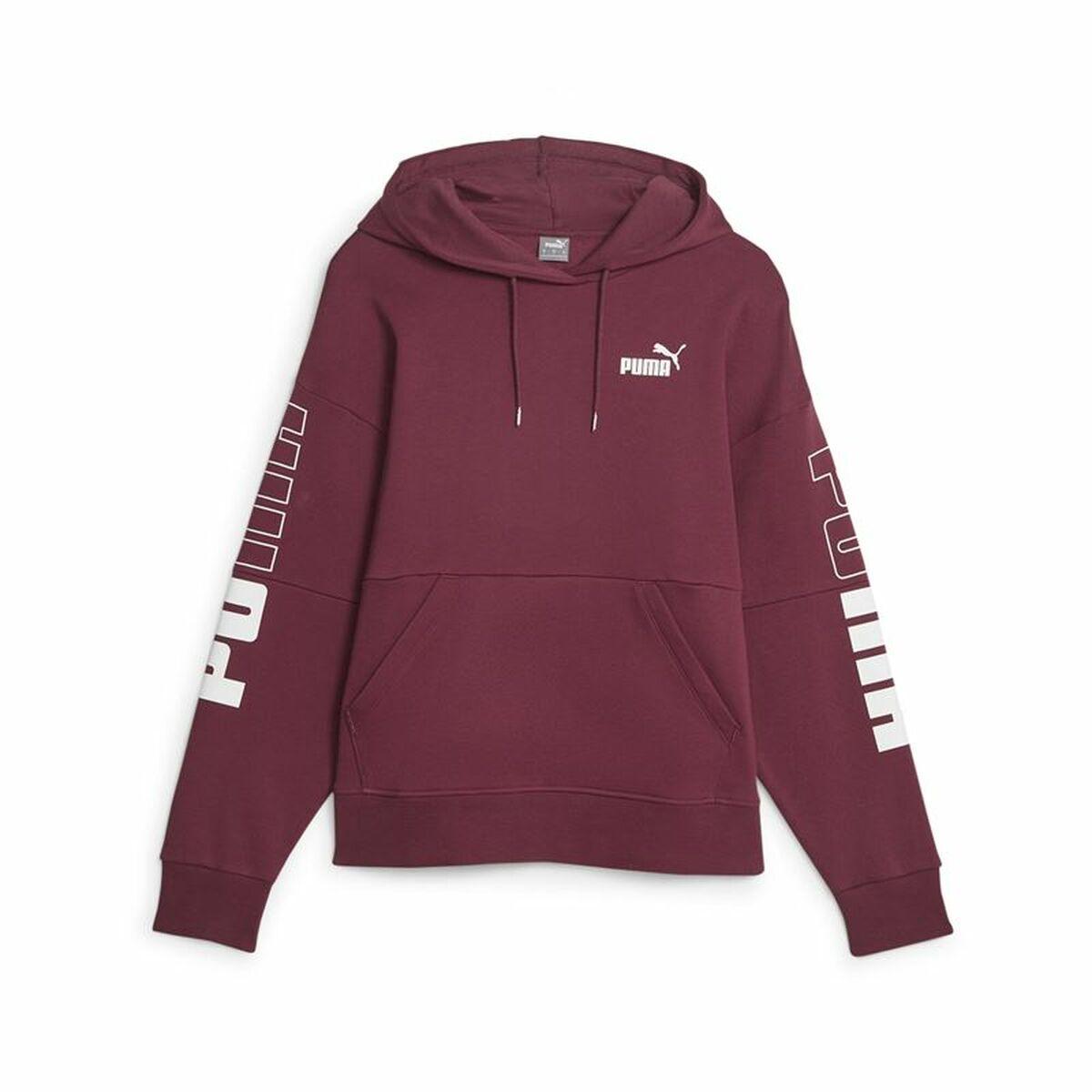 Hættetrøje til Kvinde Puma Power Colorblock Mørkerød S