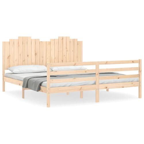 Sengeramme med sengegavl Super King Size massivt træ