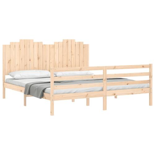 Sengeramme med sengegavl Super King Size massivt træ