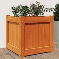 Plantekasse 40x40x40 cm massivt fyrretræ gyldenbrun