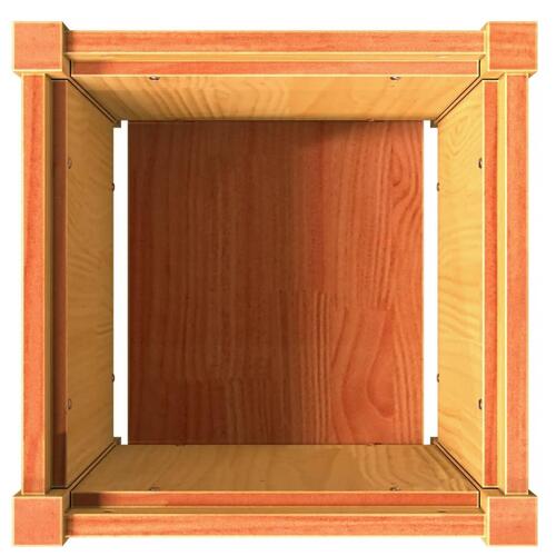 Plantekasse 40x40x40 cm massivt fyrretræ gyldenbrun
