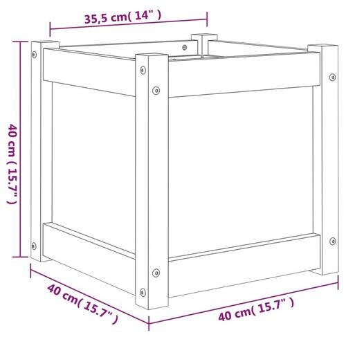 Plantekasse 40x40x40 cm massivt fyrretræ gyldenbrun