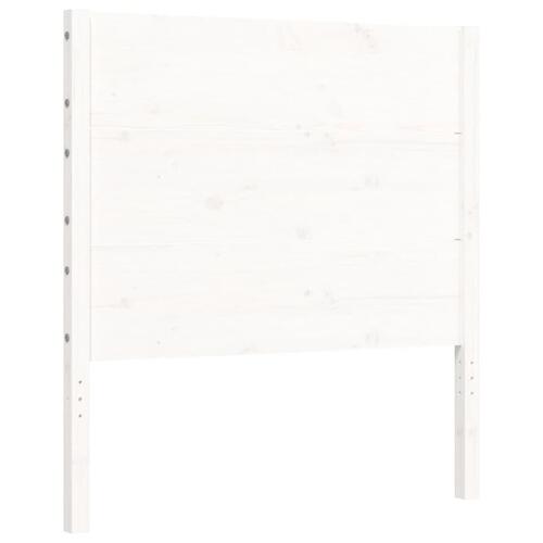Sengeramme med sengegavl 100x200 cm massivt træ hvid