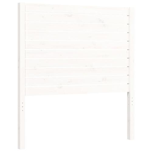 Sengeramme med sengegavl 100x200 cm massivt træ hvid