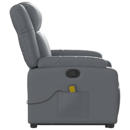 Løftestol med massagefunktion kunstlæder grå