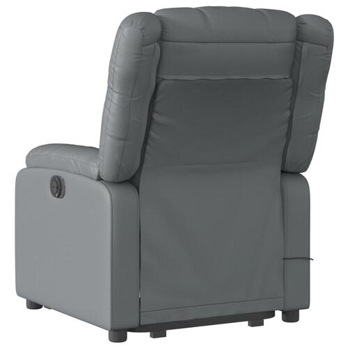 Massagestol med løftefunktion kunstlæder grå